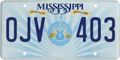MS license plate OJV403