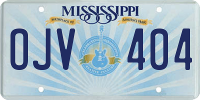 MS license plate OJV404