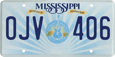 MS license plate OJV406