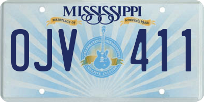 MS license plate OJV411