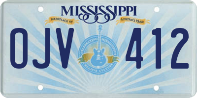 MS license plate OJV412