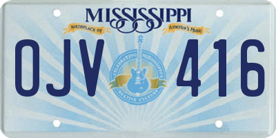 MS license plate OJV416