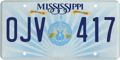 MS license plate OJV417