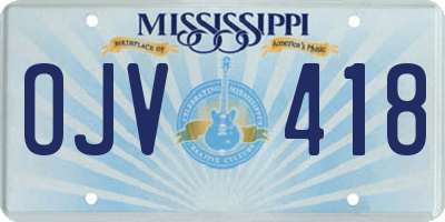 MS license plate OJV418