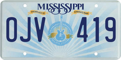 MS license plate OJV419