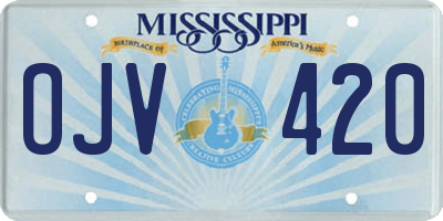 MS license plate OJV420