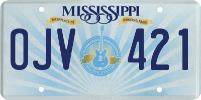 MS license plate OJV421