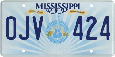 MS license plate OJV424