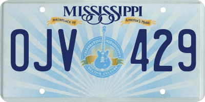 MS license plate OJV429