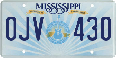 MS license plate OJV430
