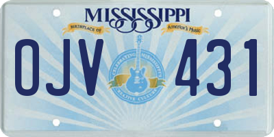 MS license plate OJV431