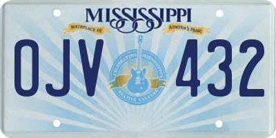 MS license plate OJV432
