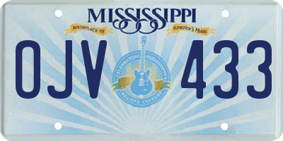 MS license plate OJV433