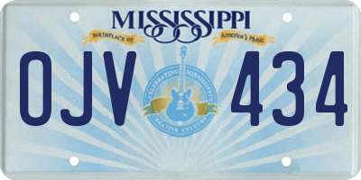 MS license plate OJV434