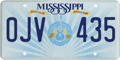 MS license plate OJV435