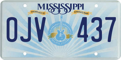 MS license plate OJV437