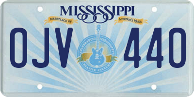 MS license plate OJV440