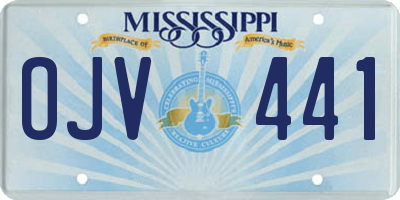 MS license plate OJV441