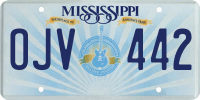MS license plate OJV442