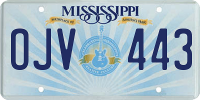 MS license plate OJV443
