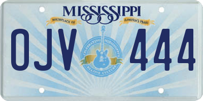MS license plate OJV444