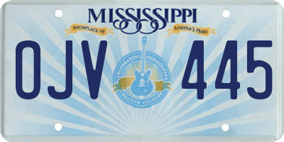 MS license plate OJV445