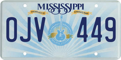 MS license plate OJV449