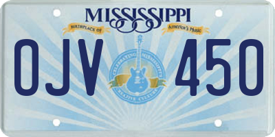 MS license plate OJV450