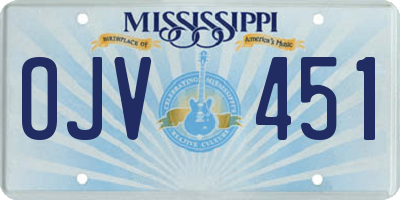 MS license plate OJV451