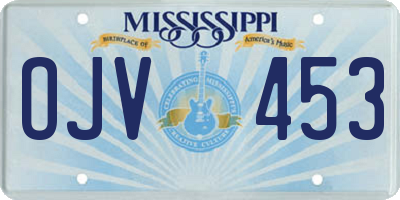 MS license plate OJV453