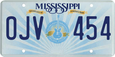 MS license plate OJV454
