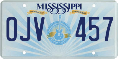 MS license plate OJV457