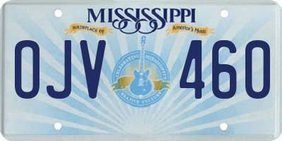 MS license plate OJV460
