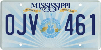 MS license plate OJV461