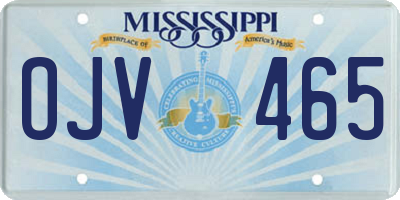 MS license plate OJV465