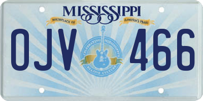 MS license plate OJV466