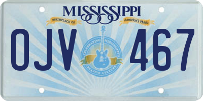 MS license plate OJV467