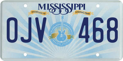 MS license plate OJV468
