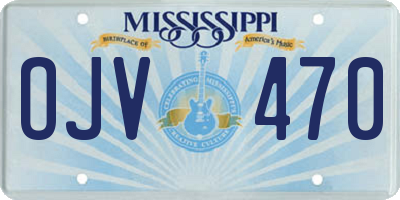 MS license plate OJV470