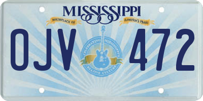MS license plate OJV472
