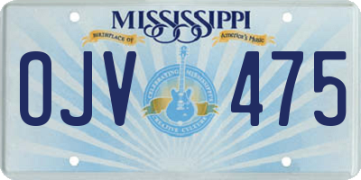 MS license plate OJV475