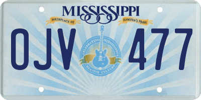 MS license plate OJV477