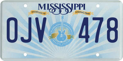 MS license plate OJV478