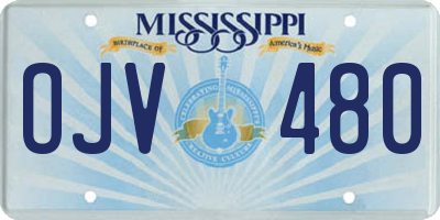 MS license plate OJV480
