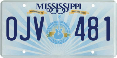 MS license plate OJV481