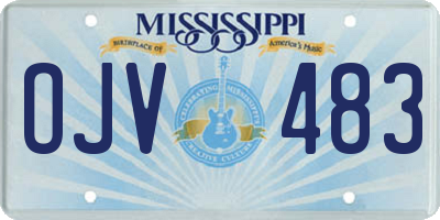 MS license plate OJV483