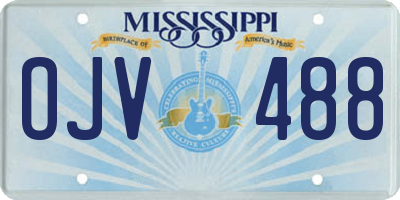 MS license plate OJV488