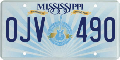 MS license plate OJV490