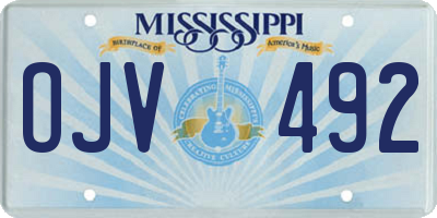 MS license plate OJV492