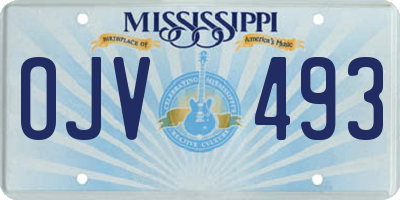 MS license plate OJV493